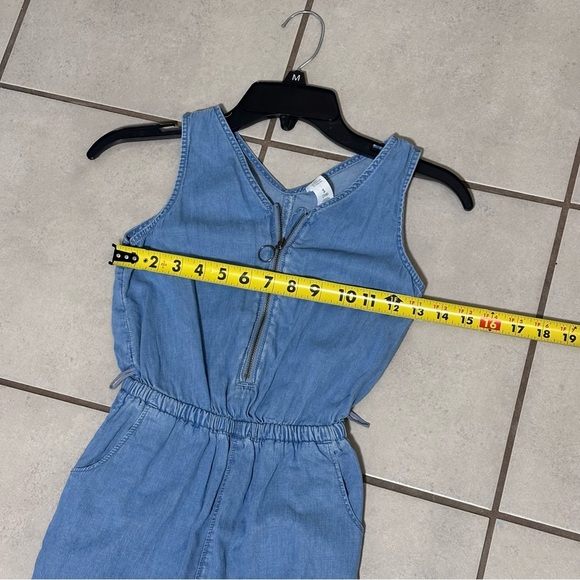 Justice Girls Denim Romper Shorts Size S (7/8). - Picture 7 of 8